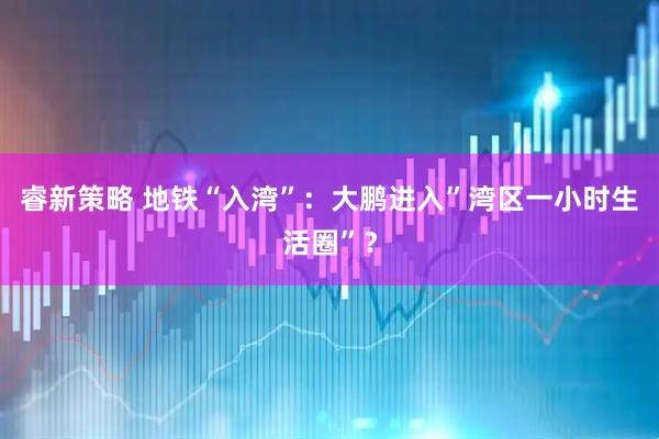 睿新策略 地铁“入湾”：大鹏进入”湾区一小时生活圈”？